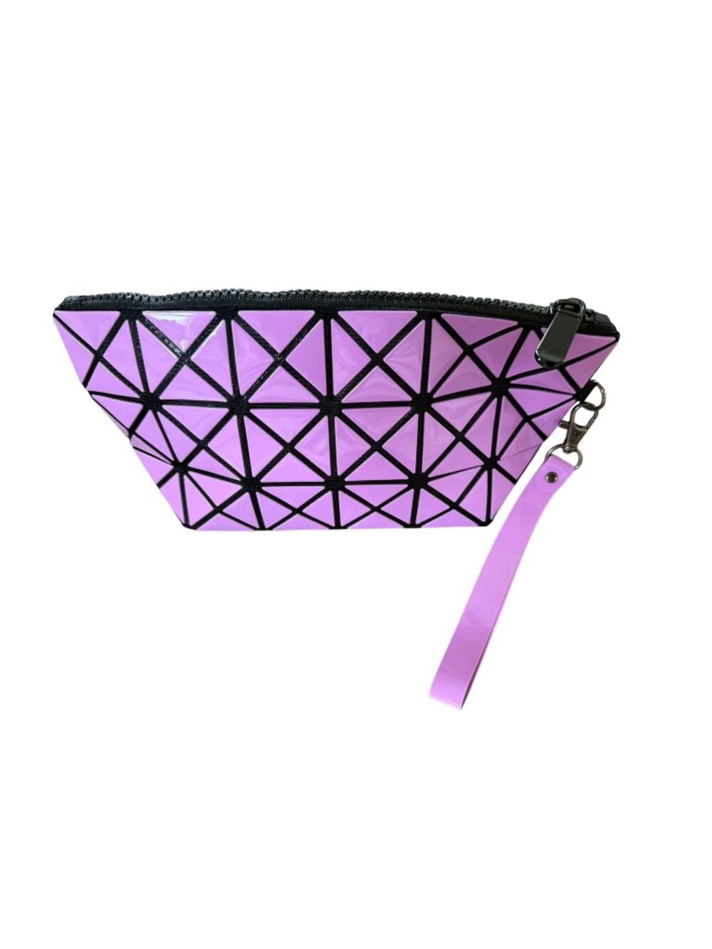 Purple Prism Geometric Wristlet Zip Travel Pouch Mini Clutch Womens One Size Y2K